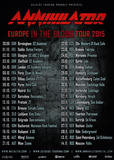 annihilator latest 2015 tour sm