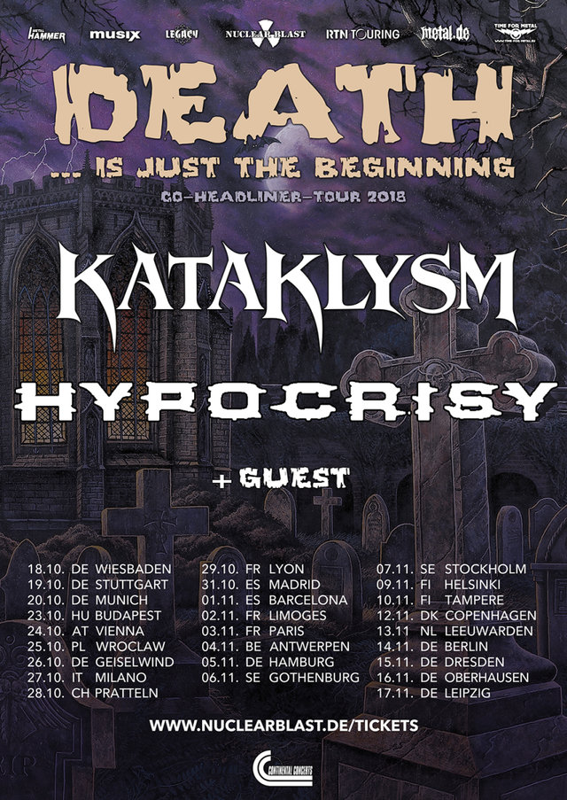  Death Is Just The Beginning 2018 tour mit hypocrisy und kataklysm