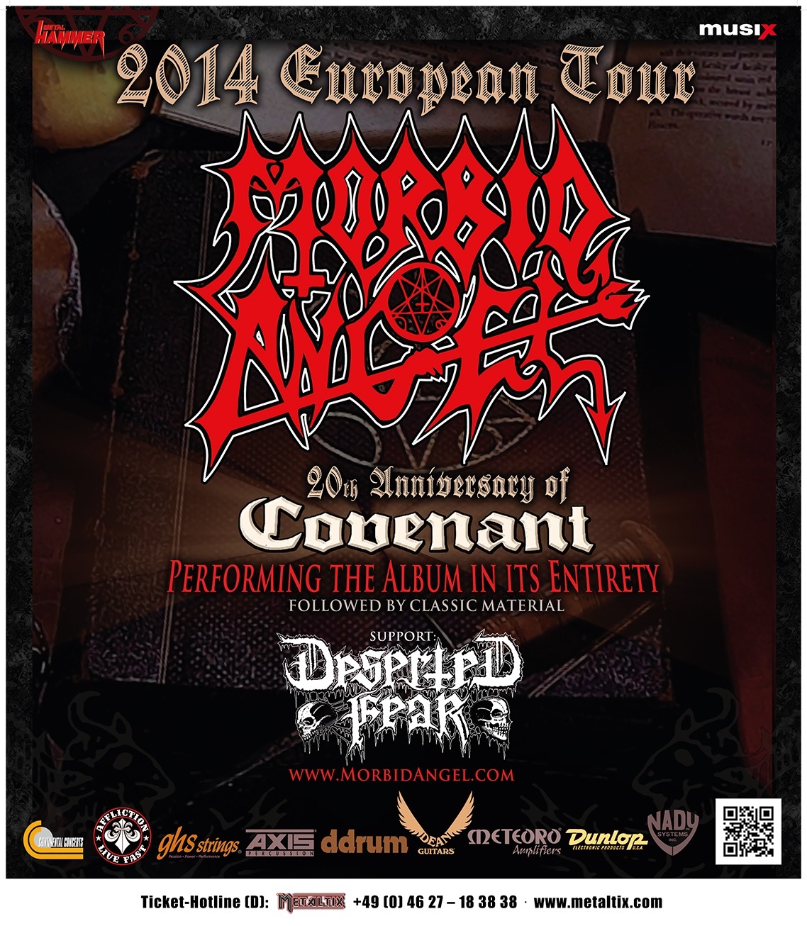 MORBID ANGEL Covenant TourposterA1 2014